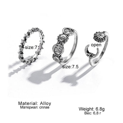 Creative Personality Butterfly 2-Piece Ring Set