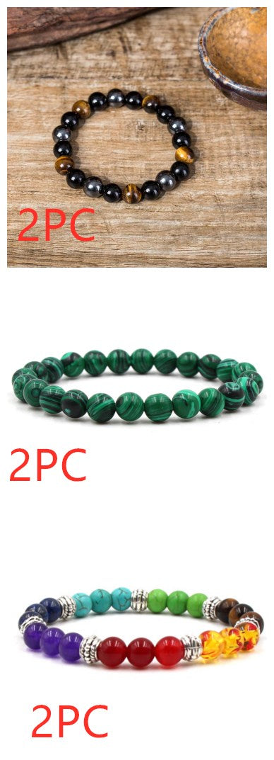 Men and Women Elastic Malachite Bracelets