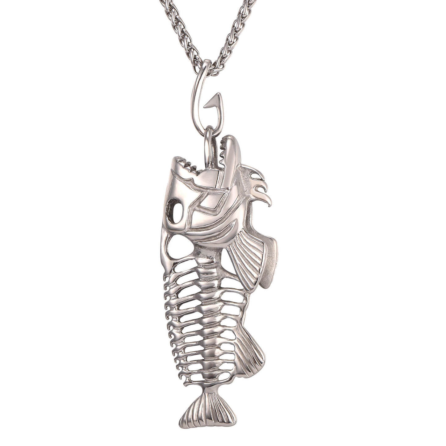 Fish Bone Titanium Necklace