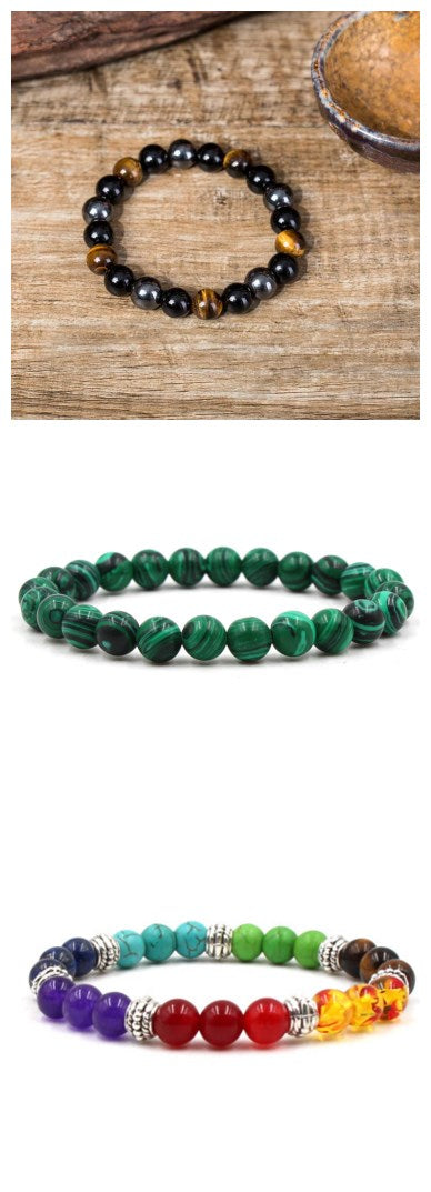 Men and Women Elastic Malachite Bracelets