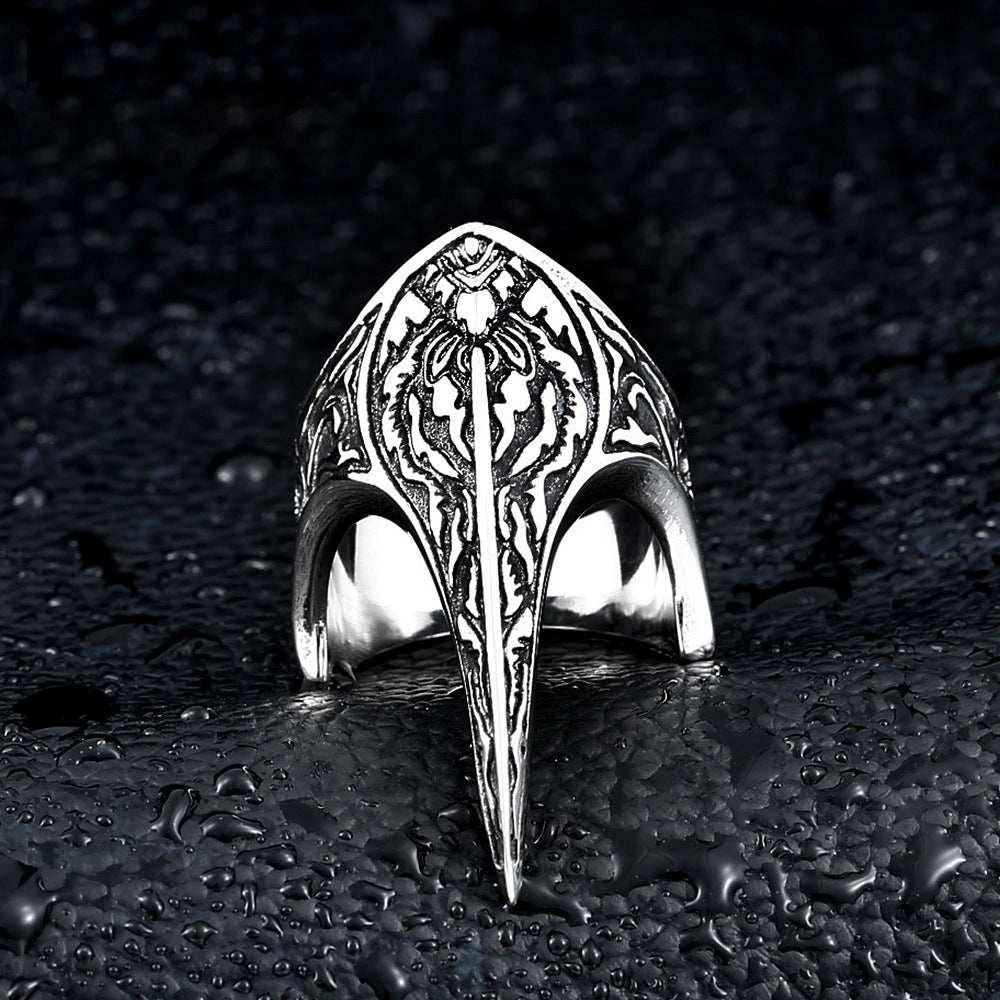 Titanium Steel Carved Ring