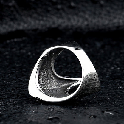 Titanium Steel Carved Ring