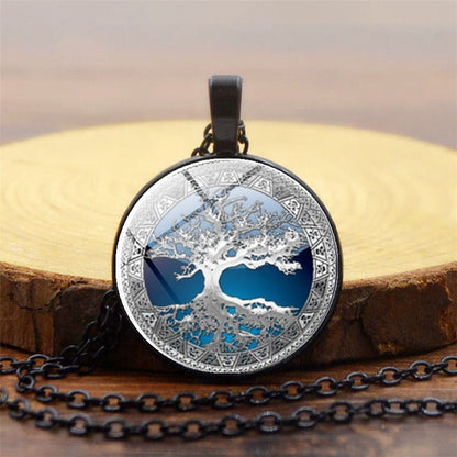 Celtic Tree of Life Time Gemstone Necklace Pendant