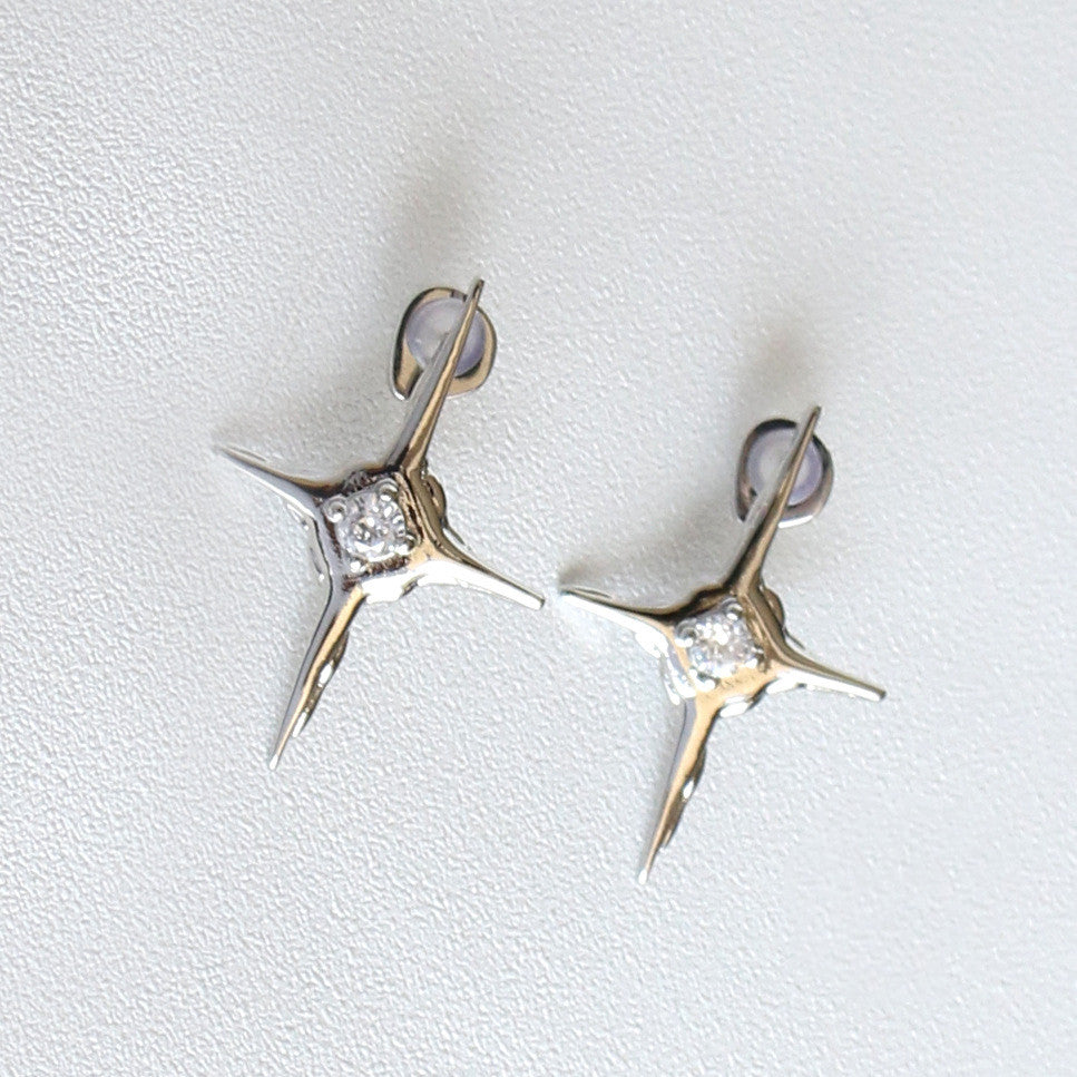 Ins Cross Kvk Diamond Earrings