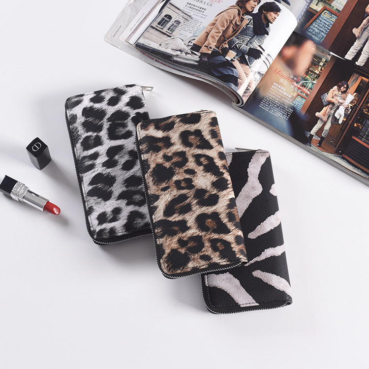 Bright Leather Black and White Wallet