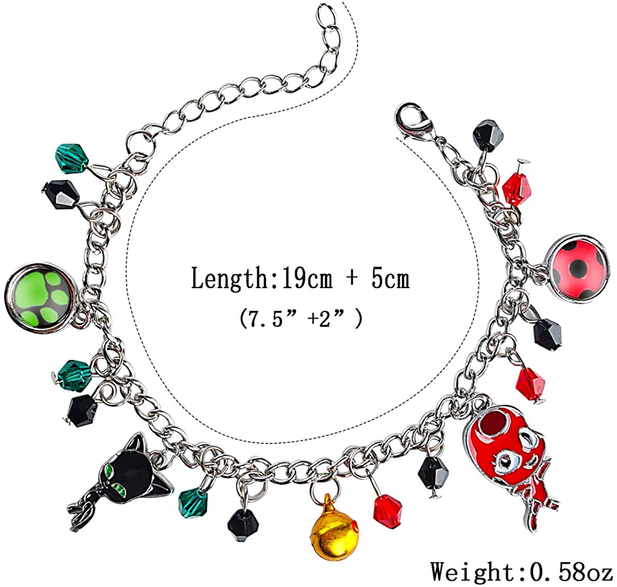 Ladybug Superhero And Cat Bracelet