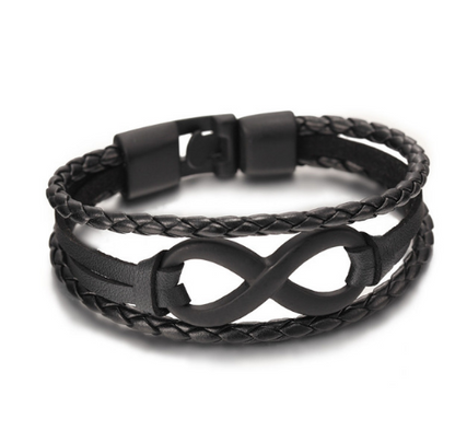 Lucky figure 8 leather bracelet