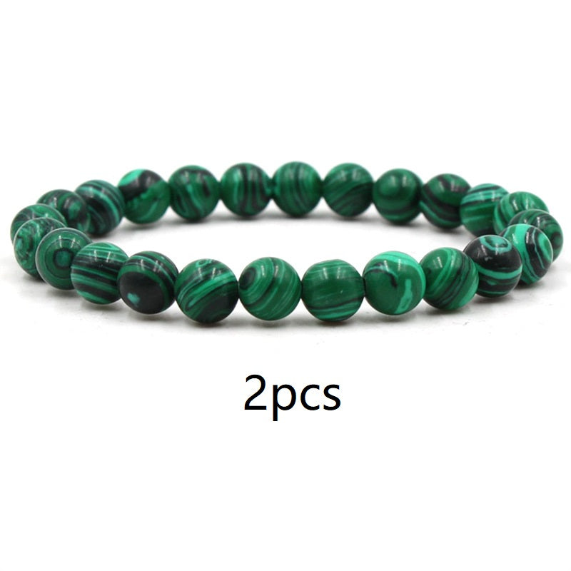 Men and Women Elastic Malachite Bracelets