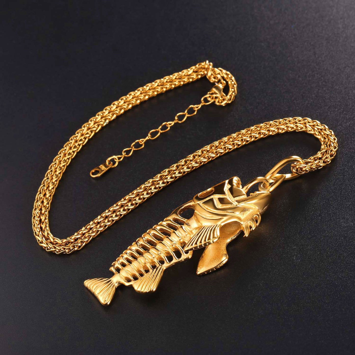 Fish Bone Titanium Necklace