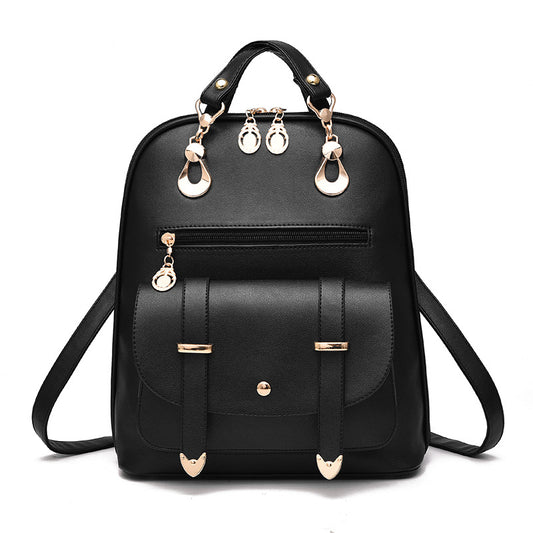 Female PU leather dual-use backpack