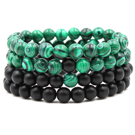 Men and Women Elastic Malachite Bracelets