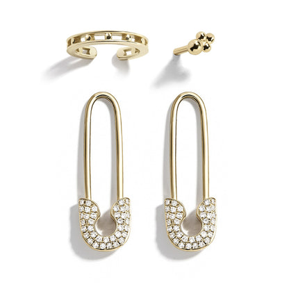 Alloy pin rhinestone stud earrings