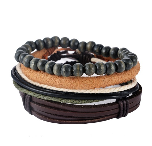 Men Multilayer Bead Bracelet