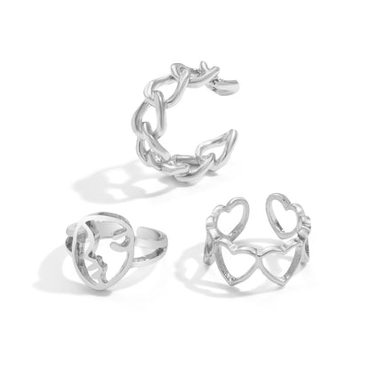 Creative Personality Butterfly 2-Piece Ring Set