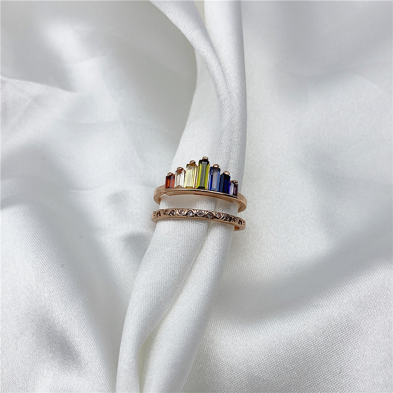 Rainbow Micro Diamond Ring