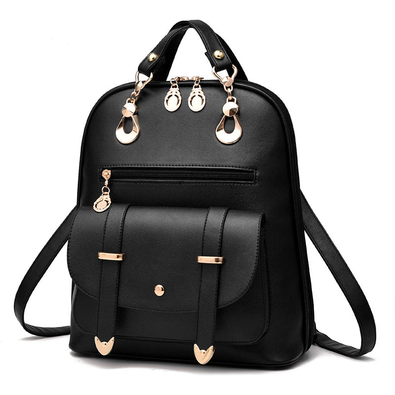 Female PU leather dual-use backpack