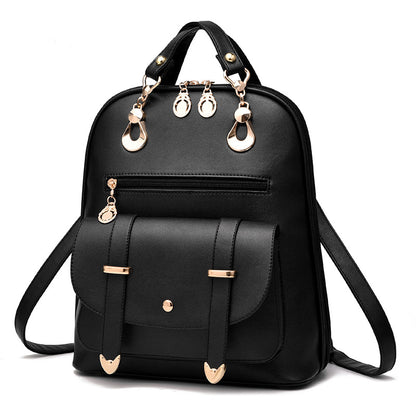 Female PU leather dual-use backpack