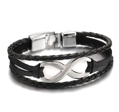 Lucky figure 8 leather bracelet