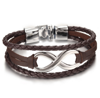 Lucky figure 8 leather bracelet