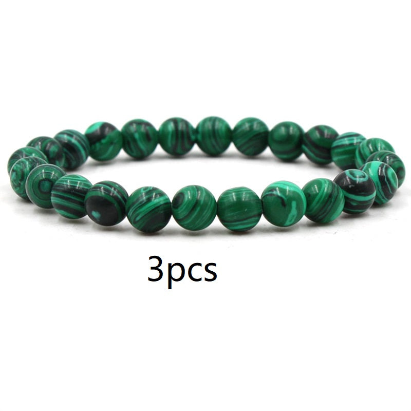 Men and Women Elastic Malachite Bracelets