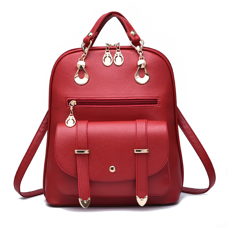 Female PU leather dual-use backpack