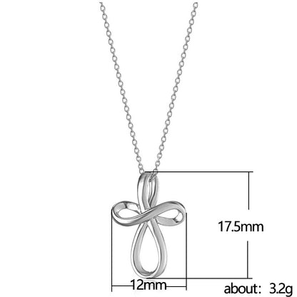 Simple Cross Hanging Clavicle Chain Necklace