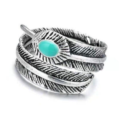 Feather Men's And Women's Ring Jewelry Leaf Ring