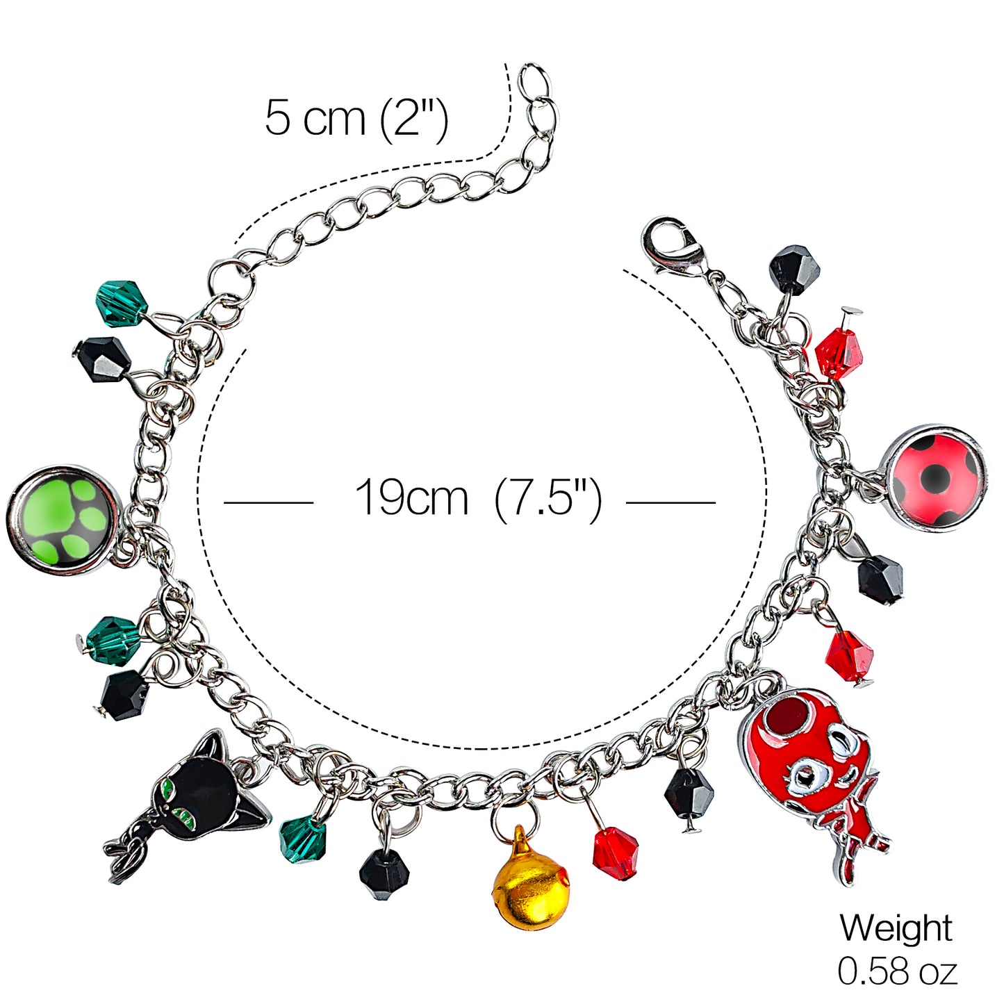 Ladybug Superhero And Cat Bracelet