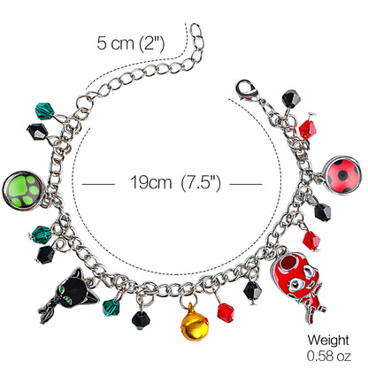 Ladybug Superhero And Cat Bracelet